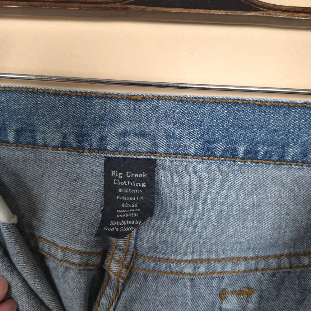 Big Creek Clothing Relaxed Fit Medium Wash Straight Leg Jeans Size 44x32